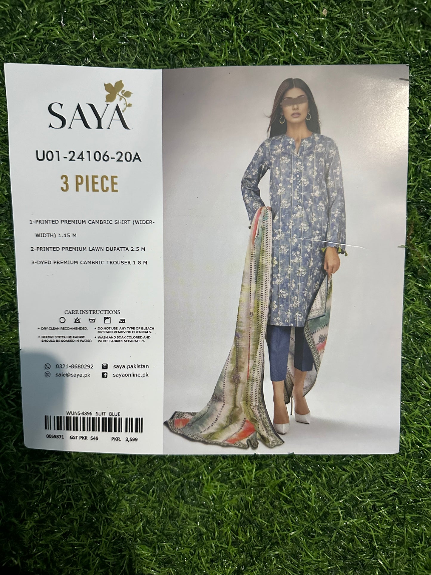 Saya 3 piece unstitched dress