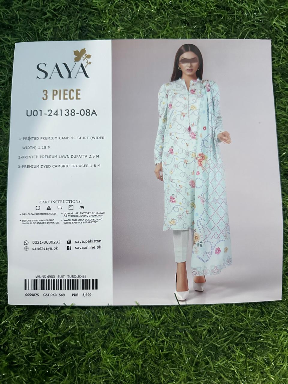 Saya 3 Piece unstitched dress