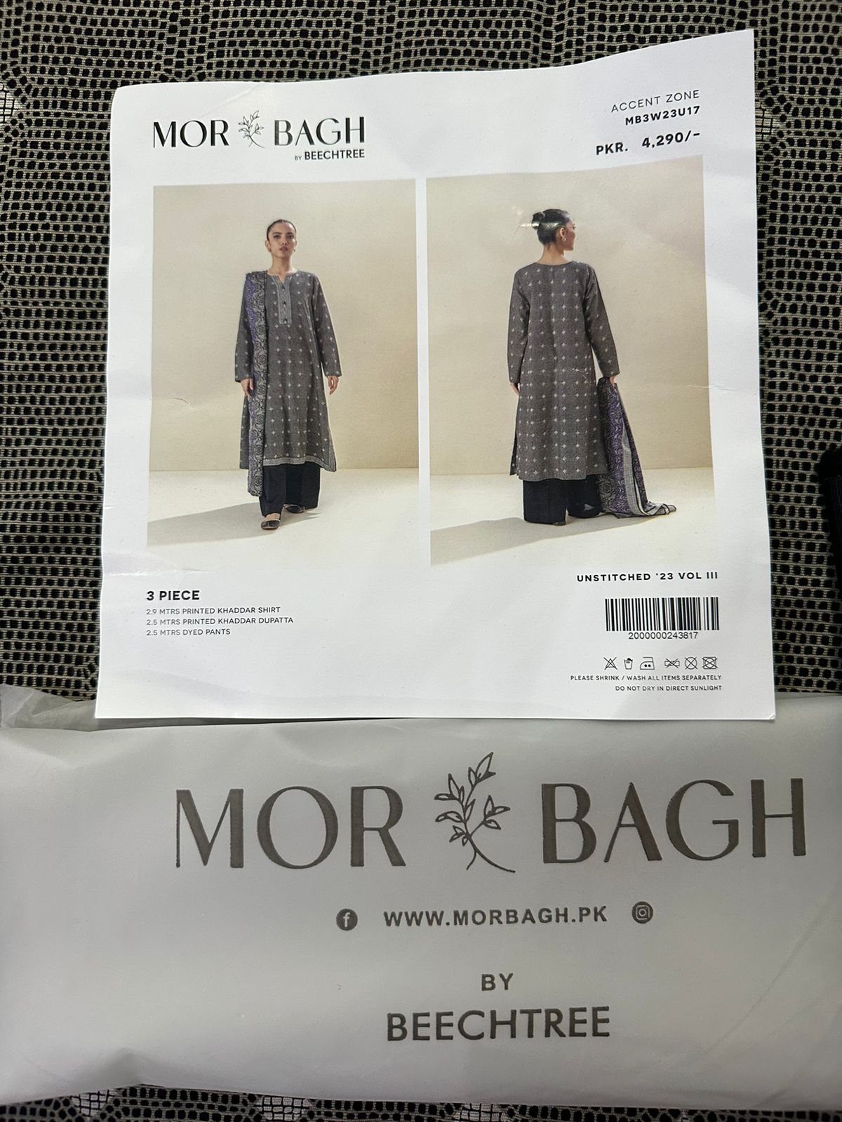 MorBagh by Beechtree 100% Original Khaddar Fabric