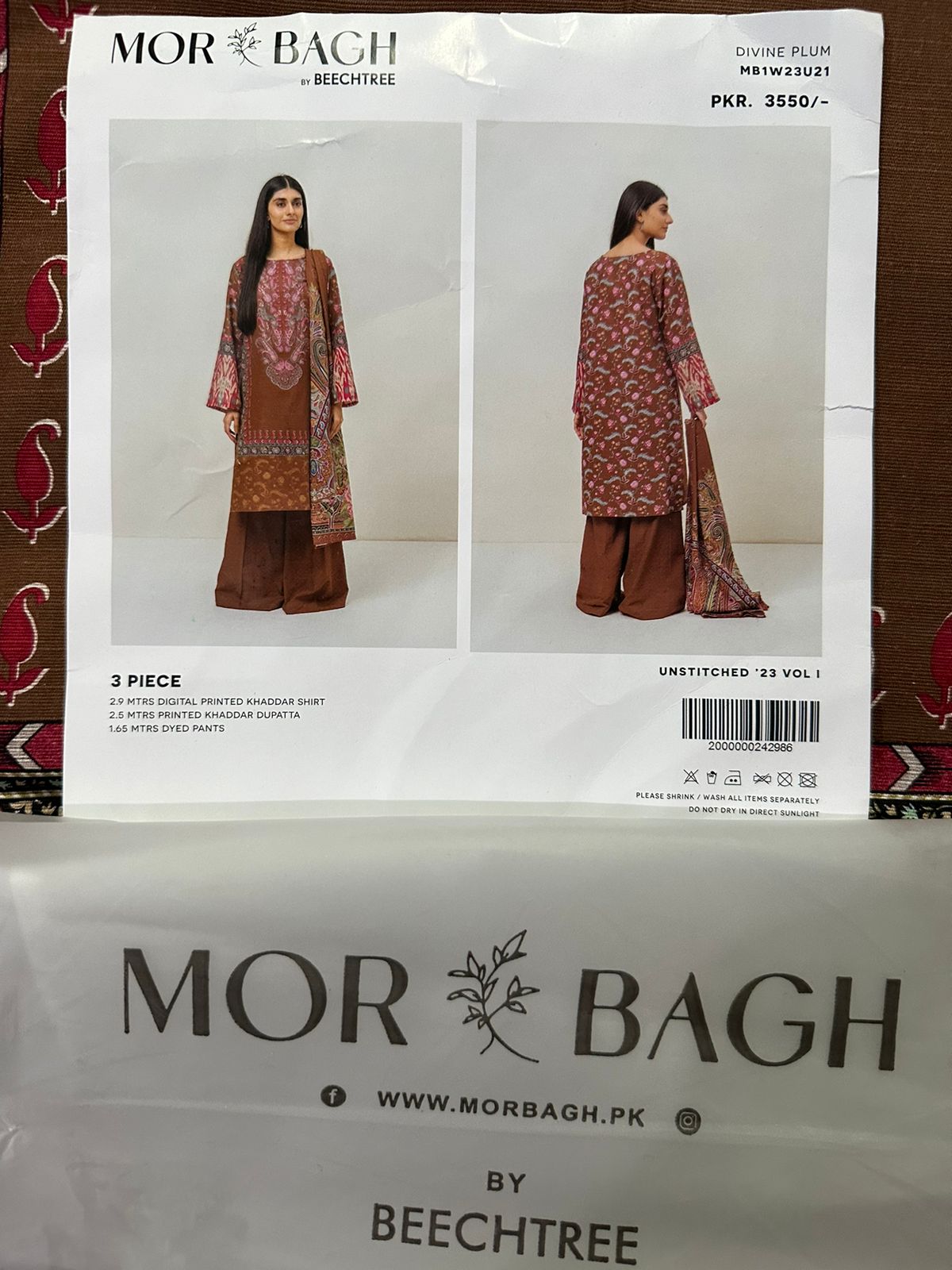 MorBagh by Beechtree 100% Original Khaddar Fabric